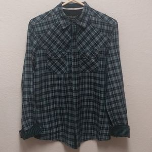 Marc Ecko Cut & Sew S Plaid Button Front Shirt